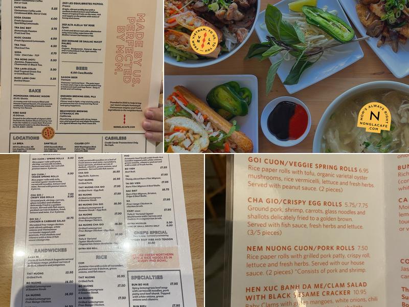 Nong Lá Vietnamese Cafe Menu