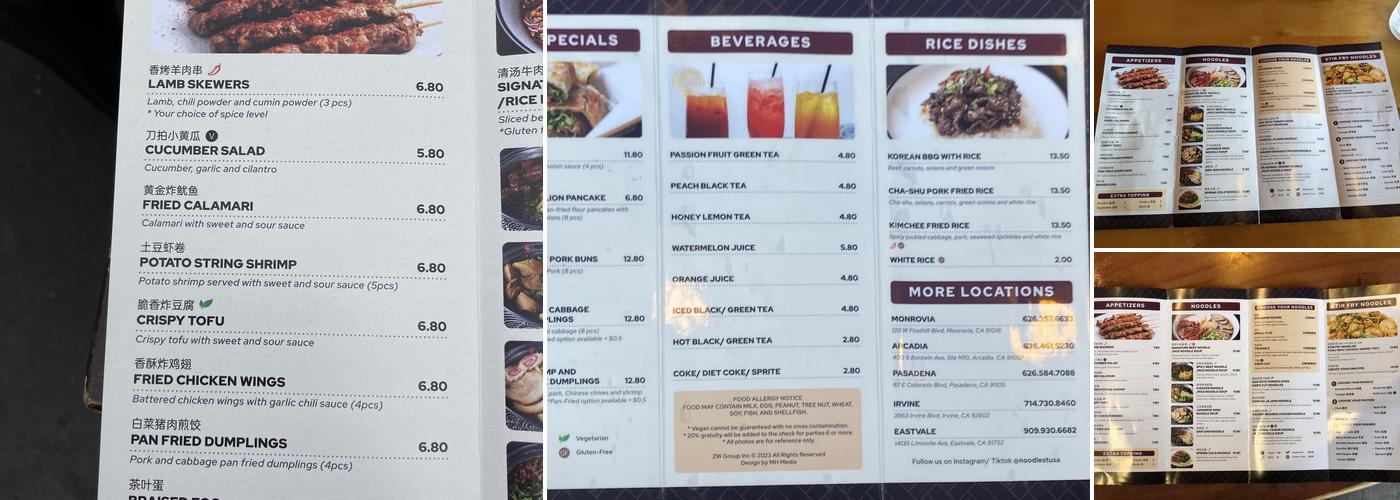 Noodle St. Menu