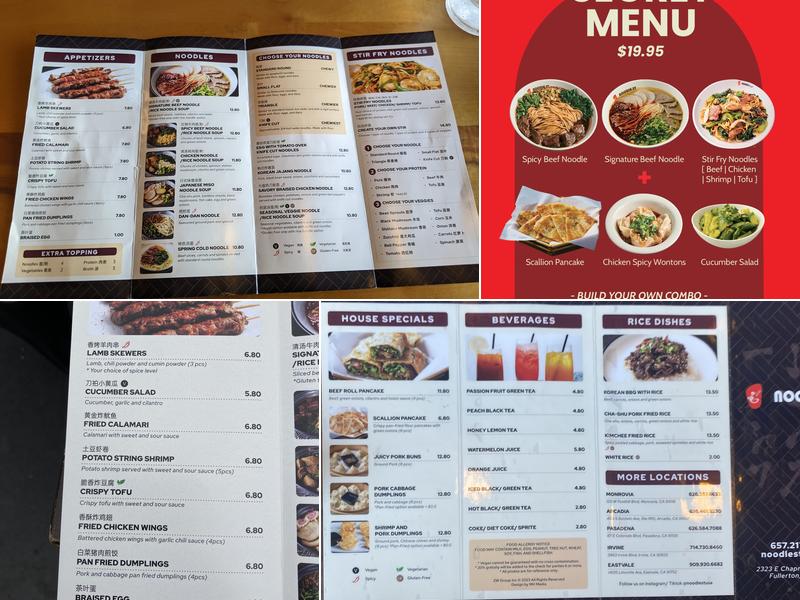 Noodle St. Menu
