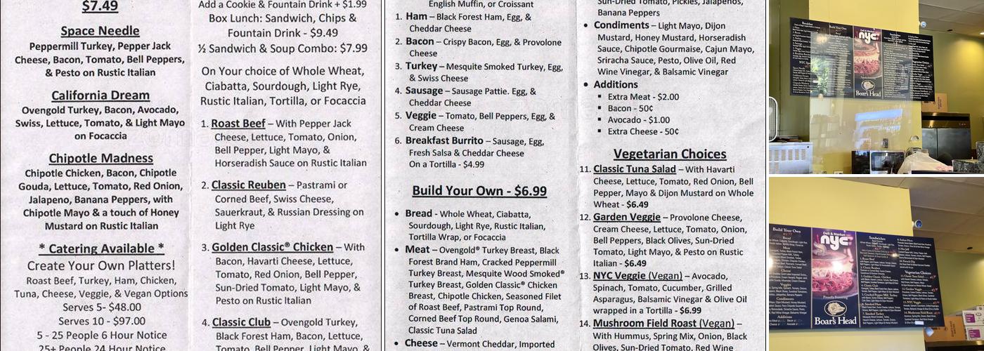 Nyc Deli Market Menu