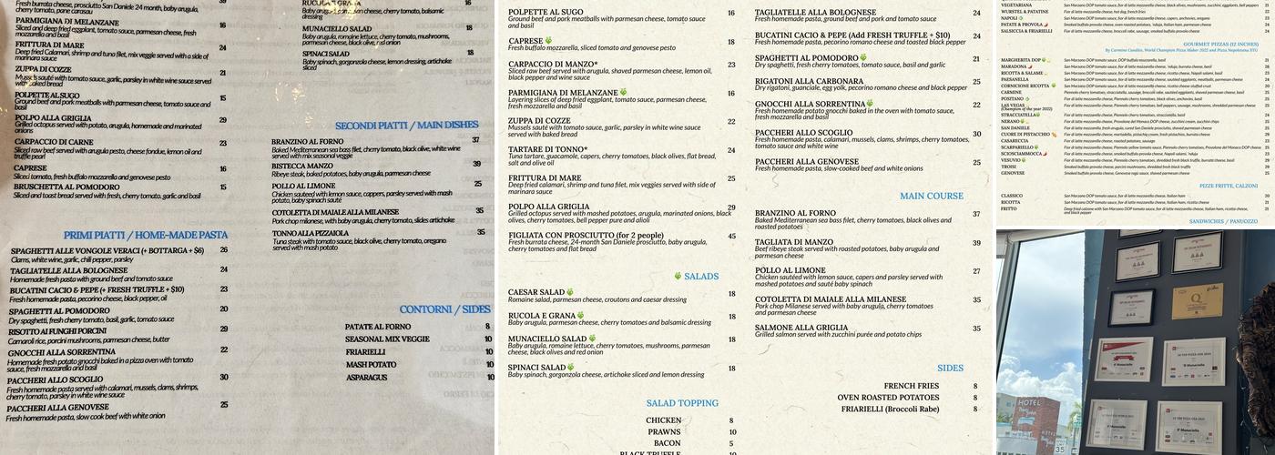 'O Munaciello MiMo District Neapolitan Pizza Menu