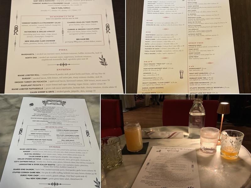 Oak Long Bar + Kitchen Menu