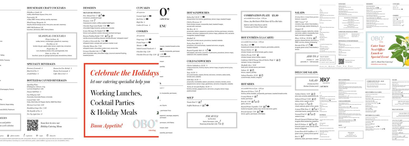 OBO' Italian Table & Bar Menu