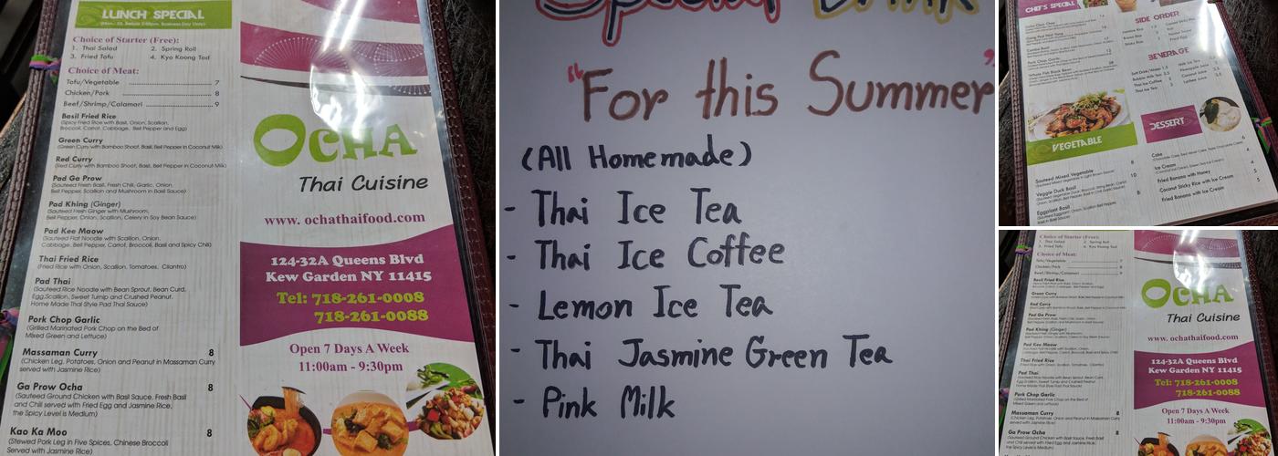 Taan Thai Kitchen Menu