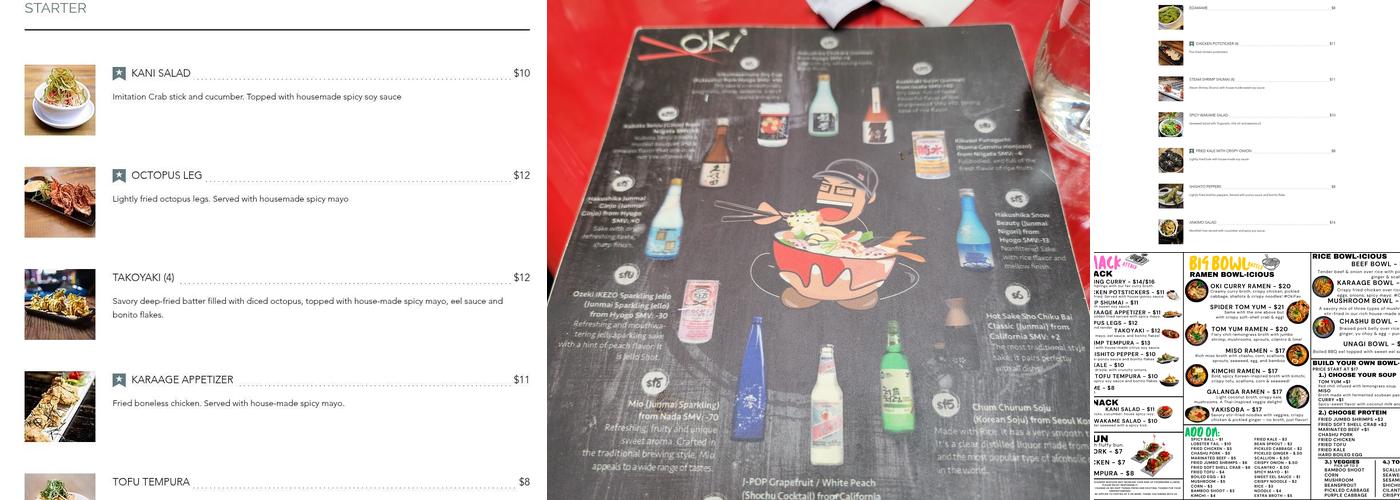 Oki Bowl @ Georgetown Menu