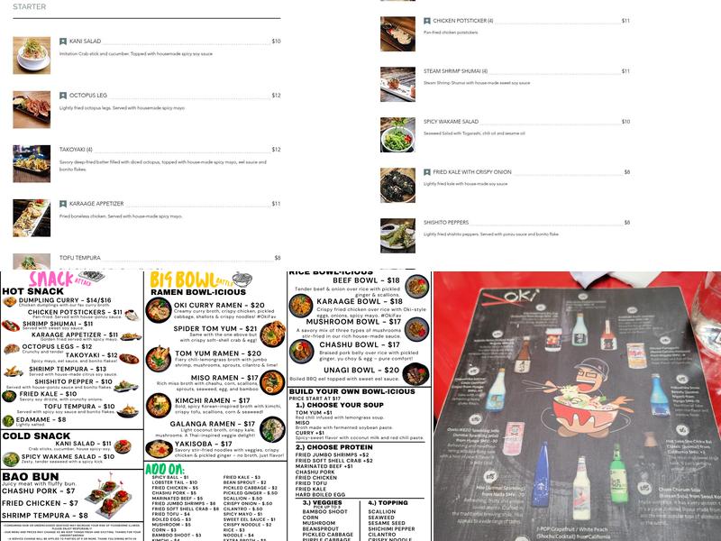 Oki Bowl @ Georgetown Menu