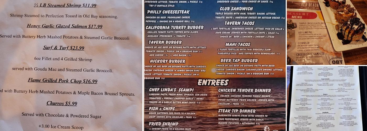OLD BEACH TAVERN Menu