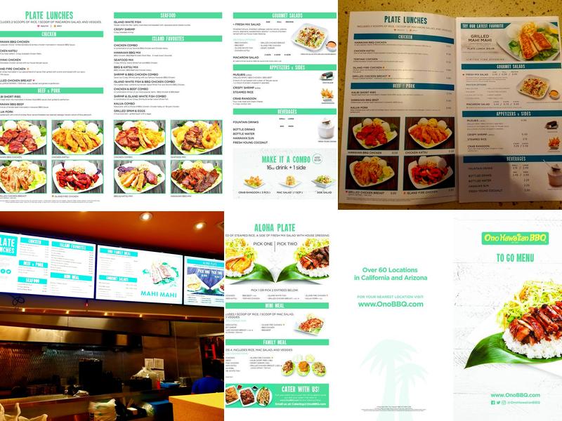 Ono Hawaiian BBQ Menu