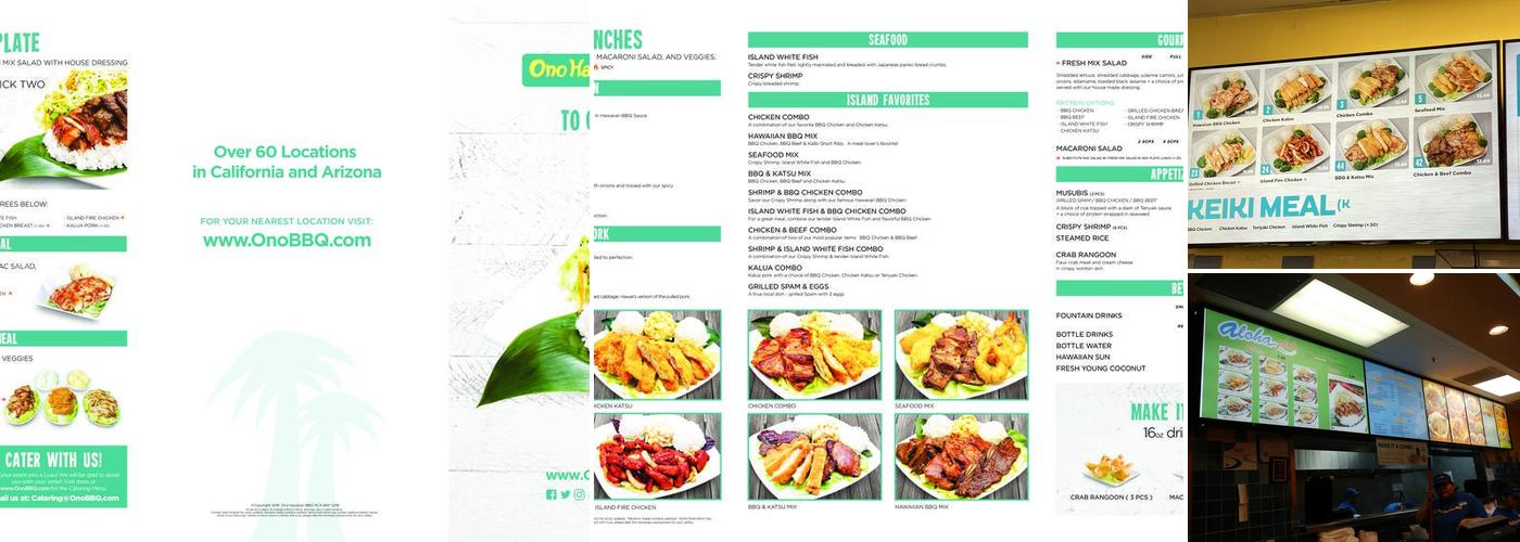 Ono Hawaiian BBQ Menu