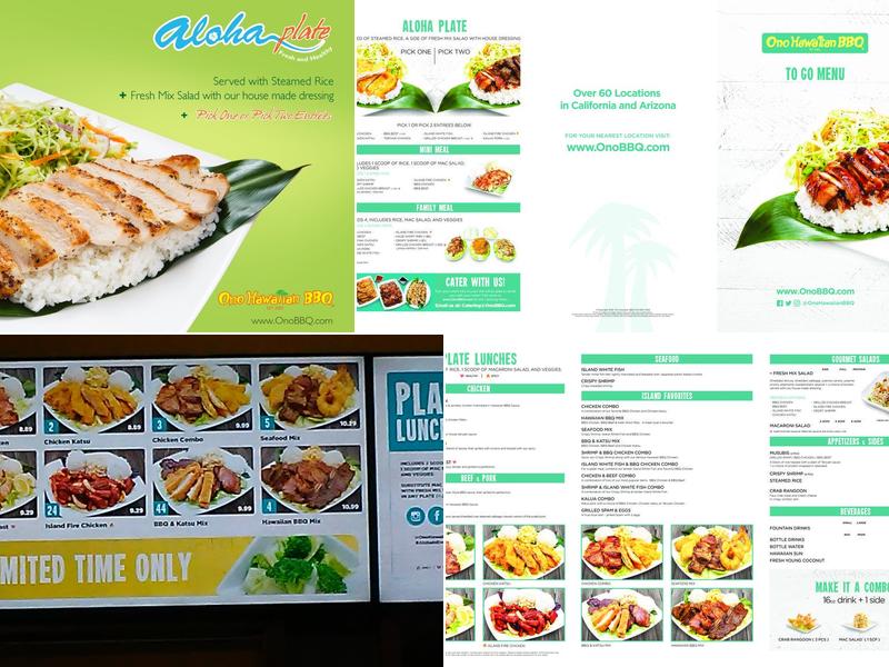 Ono Hawaiian BBQ Menu