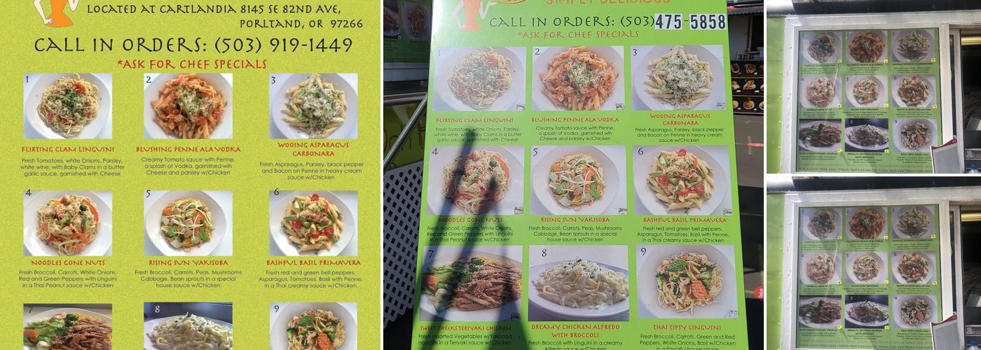 Ooh Pasta Menu