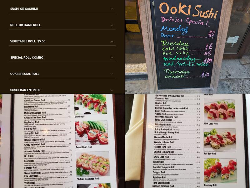 Ooki Sushi Menu