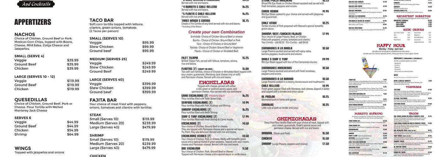 Orale Orale Menu