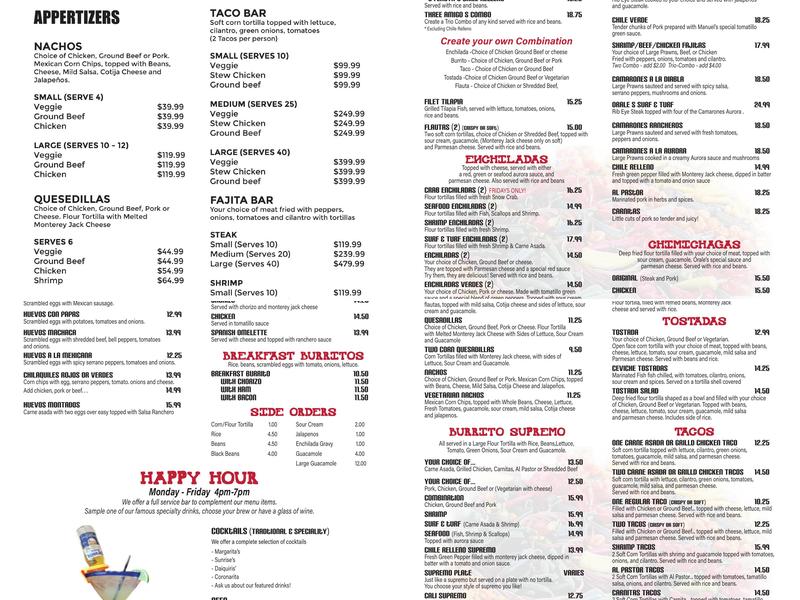 Orale Orale Menu