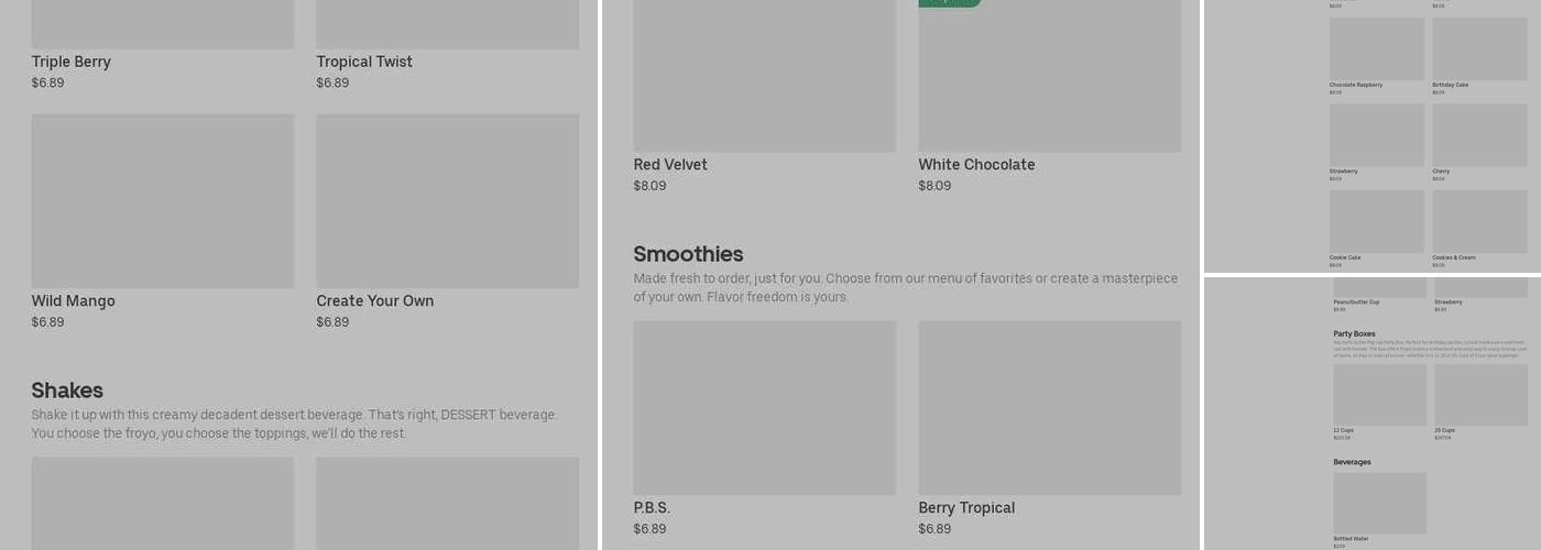 Orange Leaf Frozen Yogurt Menu