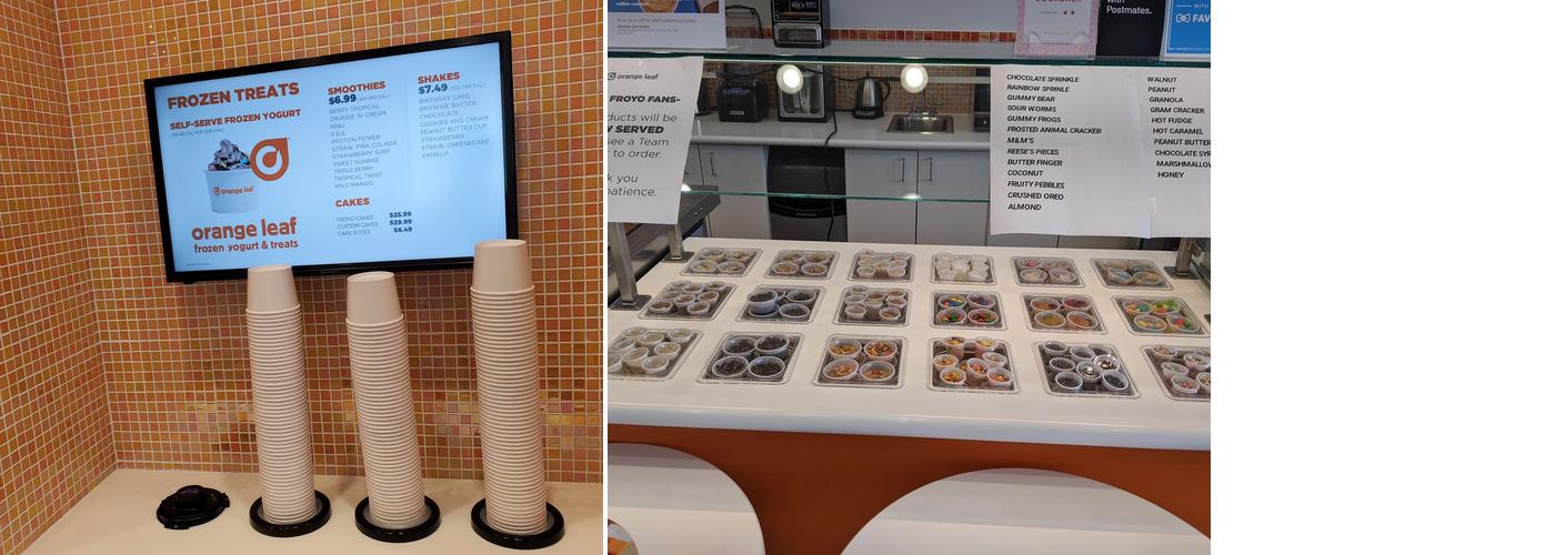 Orange Leaf Frozen Yogurt Menu