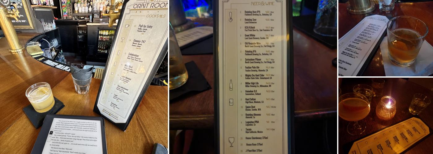 Orbit Room Menu