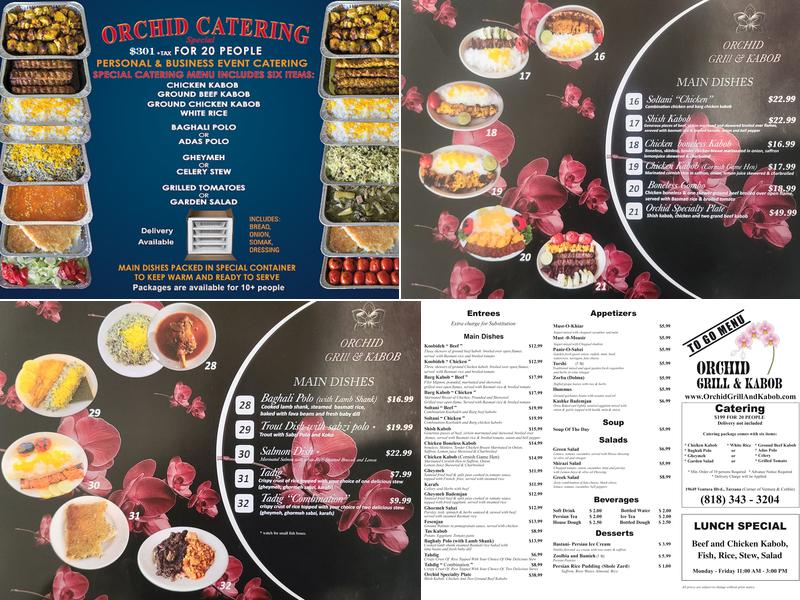 Orchid Grill & Kabob Menu