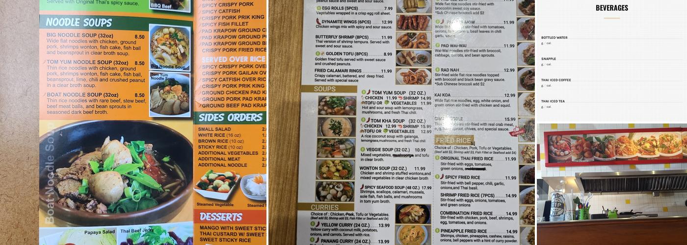 Original Thai Artesia Menu