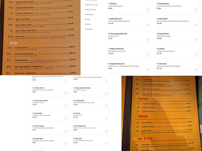 Osaka Menu