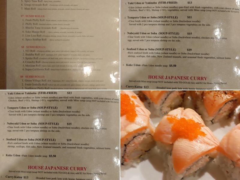 Oto Sushi Menu