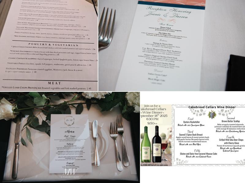Ouisie's Table Menu