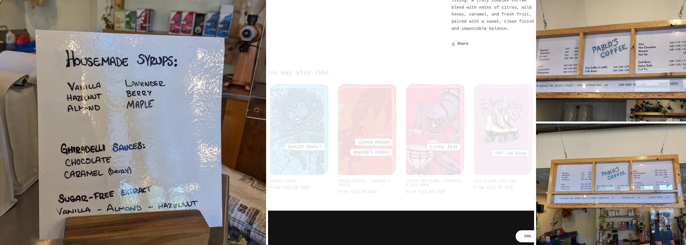 Pablo's Coffee - Penn Street Menu