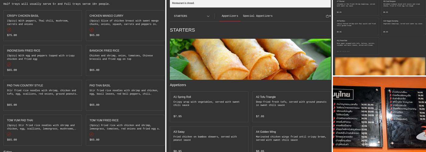 Pad Thai Cafe Menu