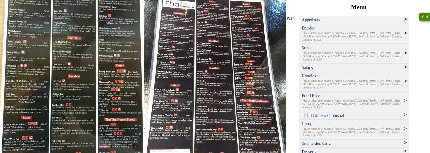 Thai Thai Kitchen Menu
