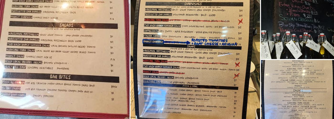 Pane Bianco Central Menu