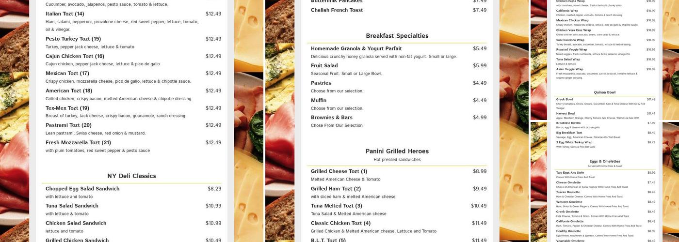 Panini Cafe Menu