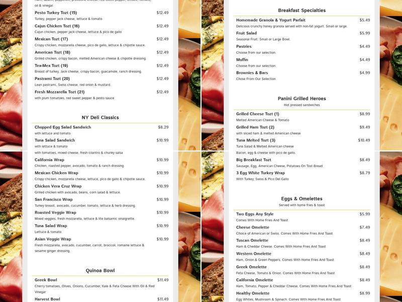 Panini Cafe Menu