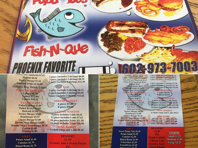Papa Joe's Fish-N-Que Menu