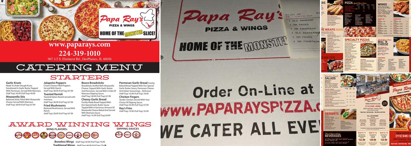 Papa Ray's Pizza and Wings Menu