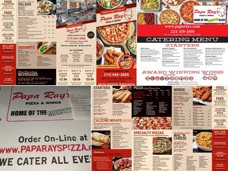 Papa Ray's Pizza and Wings Menu