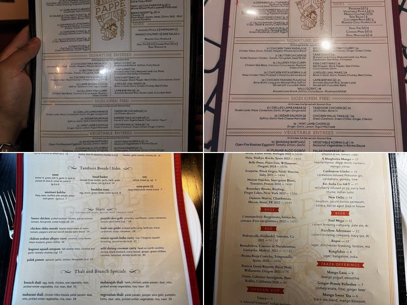 Pappe Menu