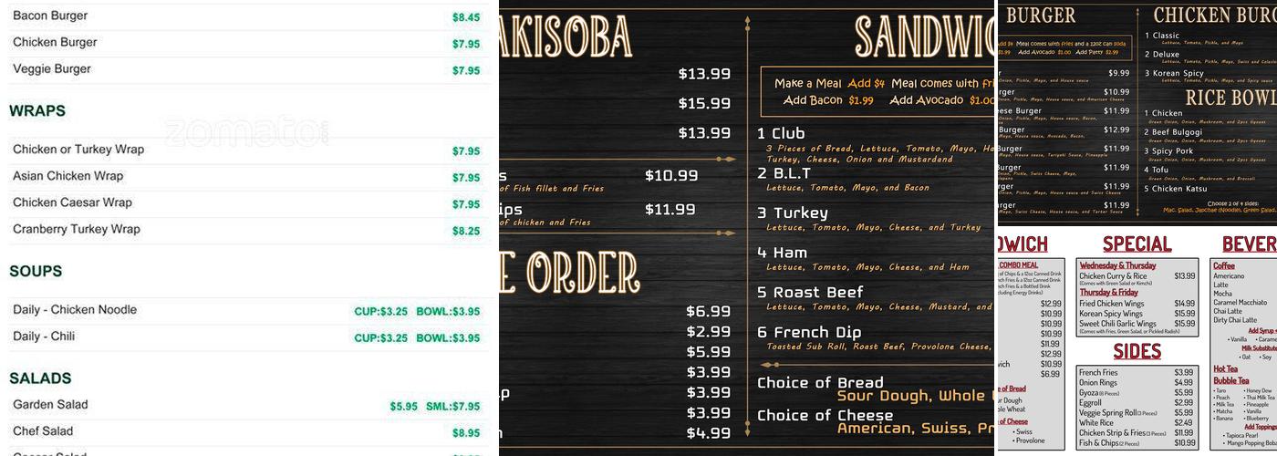 Parkside Deli Menu