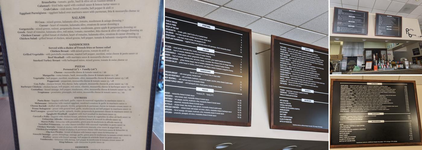Pasta Bene Menu