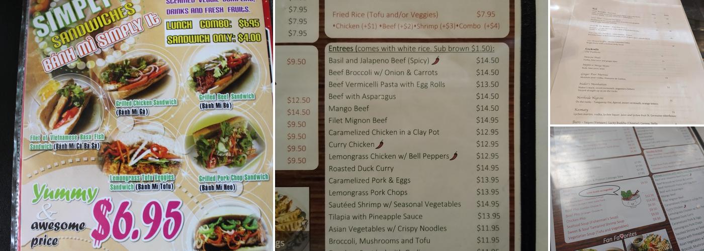 Simply Pasteur Menu