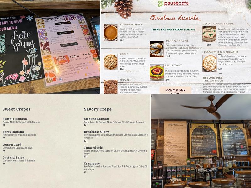 Pause Cafe Menu