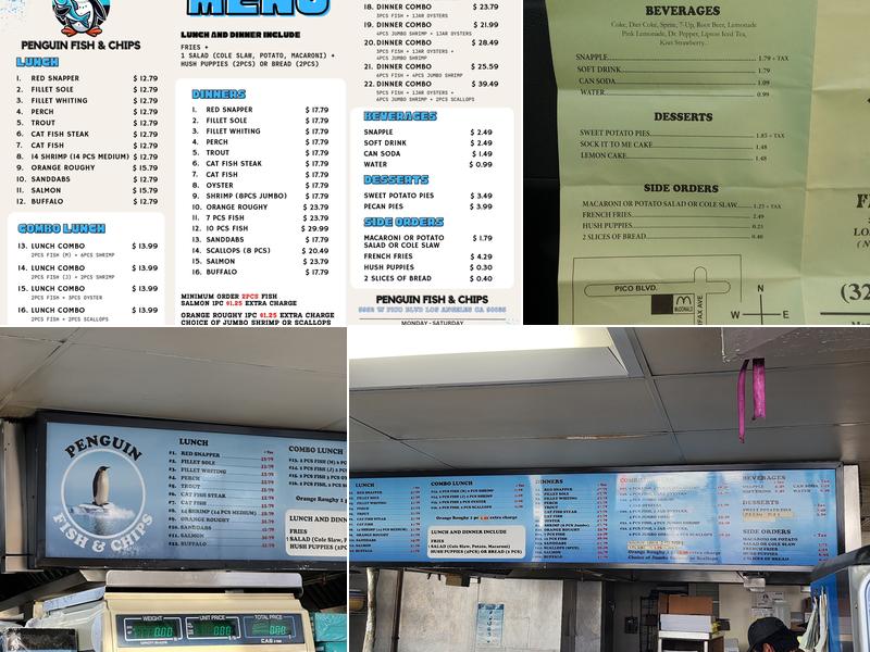 Penguin Fish & Chips Menu