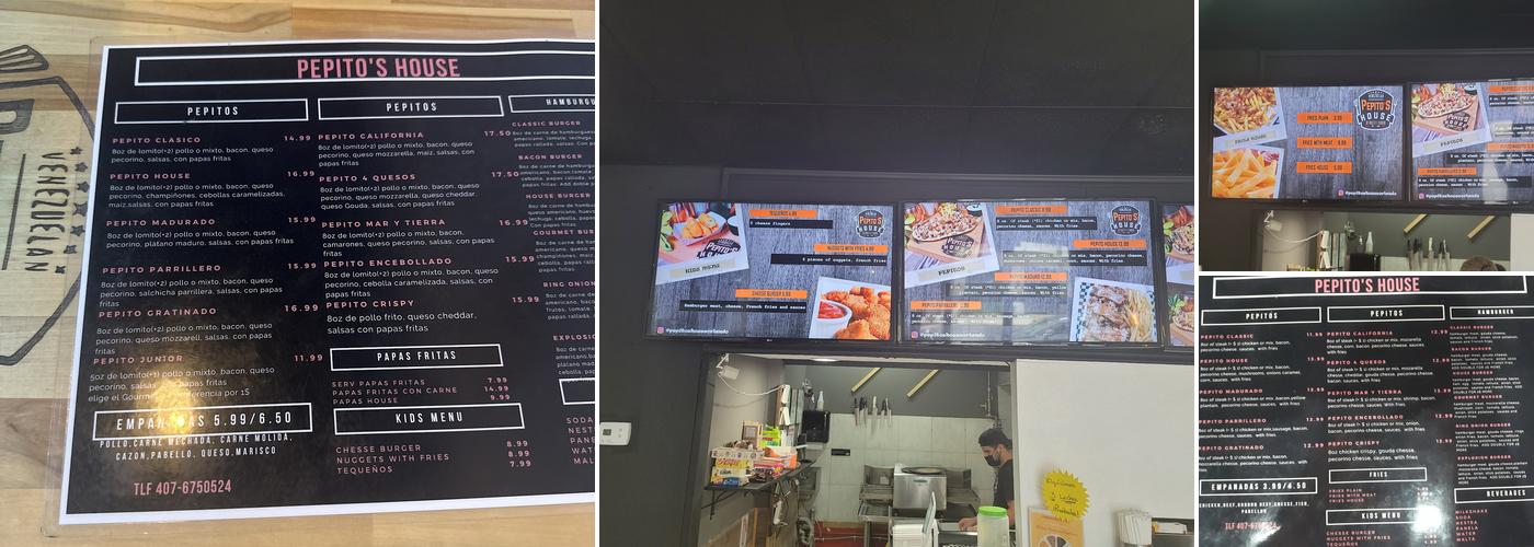 Pepito’s House Menu