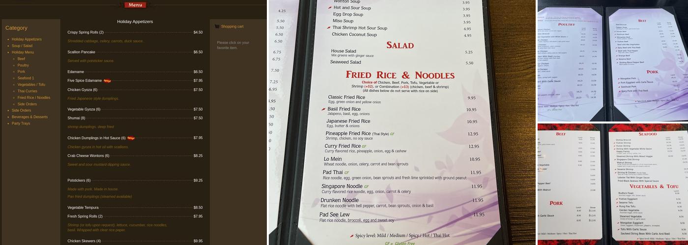 Pepper Asian Bistro II Menu