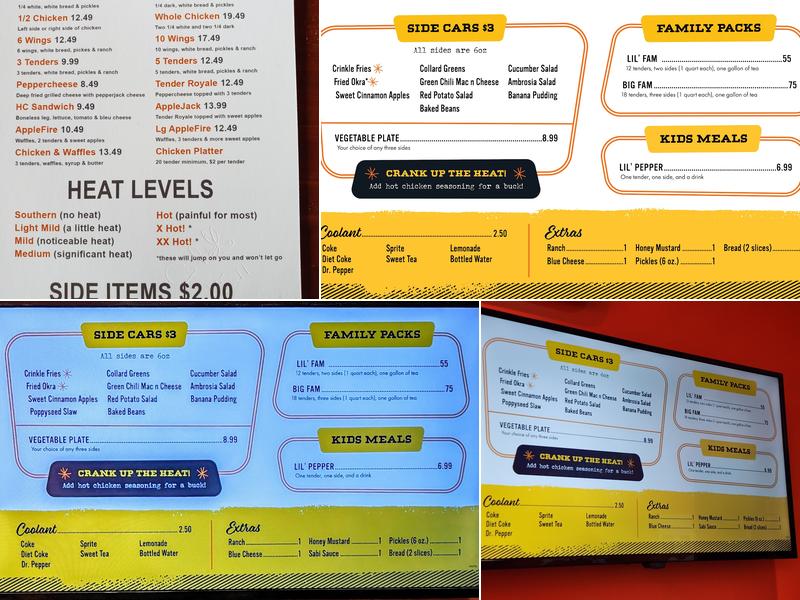 Pepperfire Hot Chicken Menu