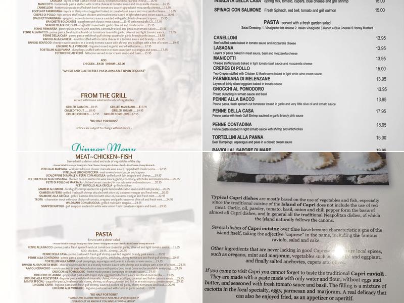 Perbacco Menu