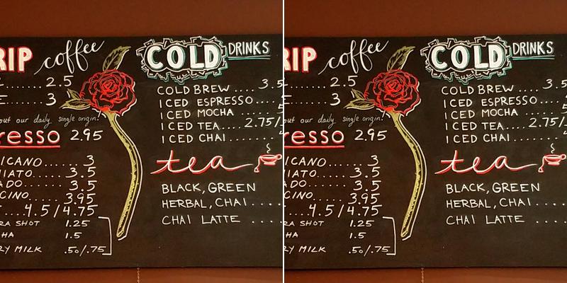 Perk Coffee Menu