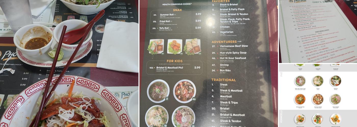 Phở Hoà Menu