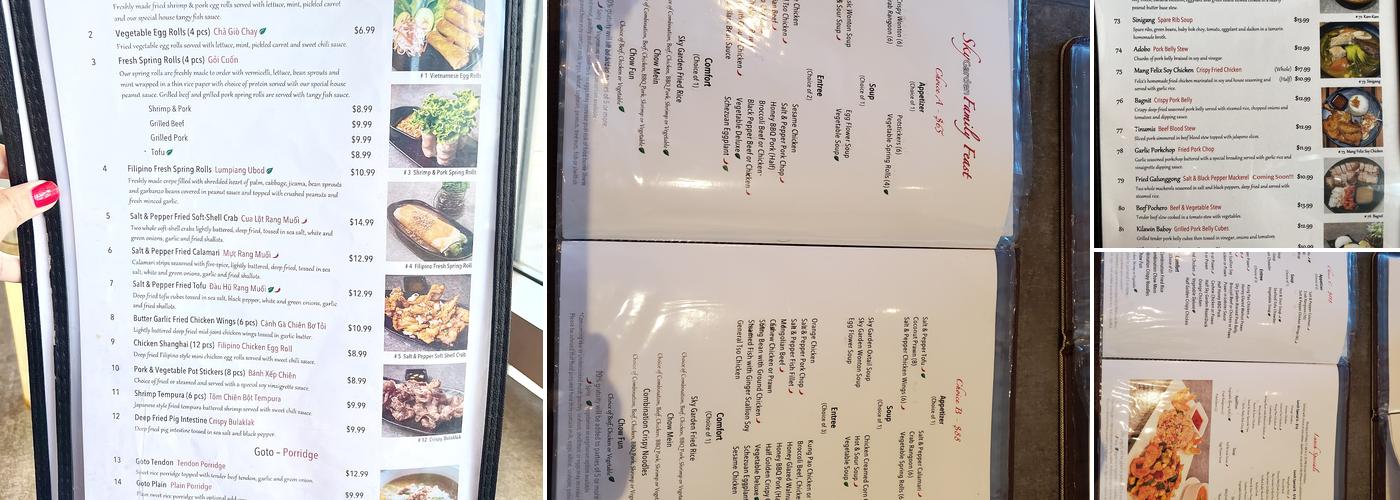 Mang Felix Kitchen Rainbow Menu