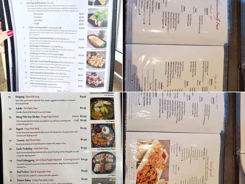 Mang Felix Kitchen Rainbow Menu