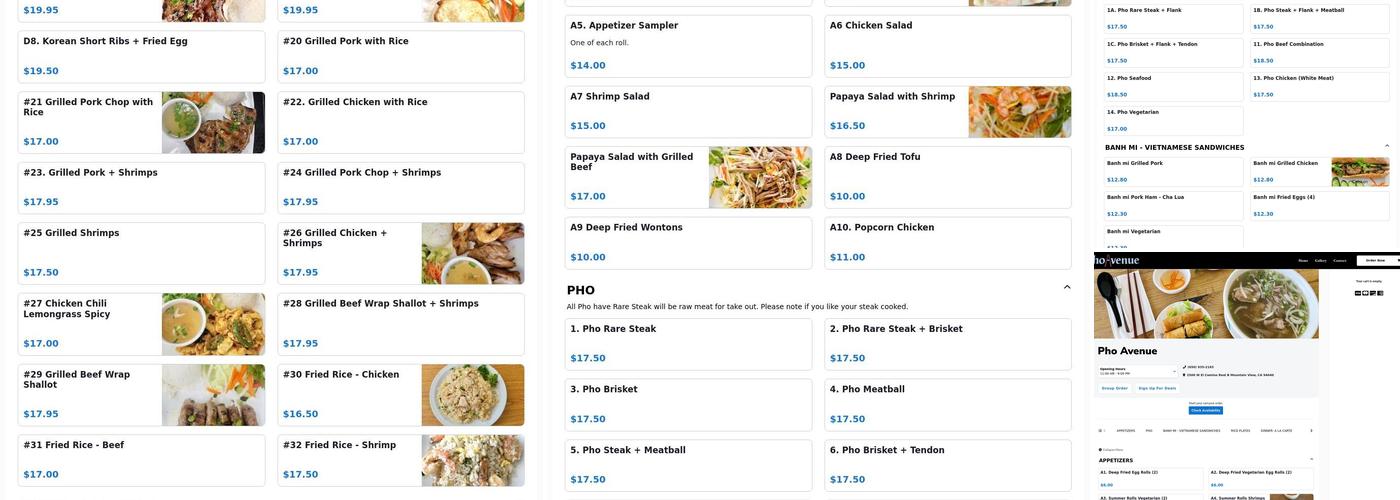 Pho Avenue Menu